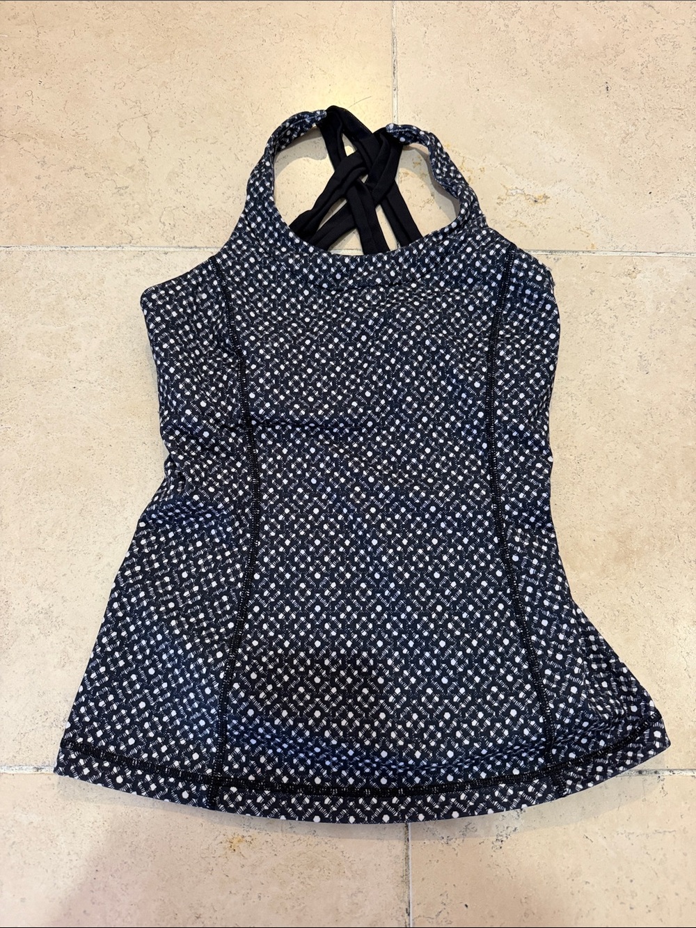 lululemon athletica Black & White Patterned One-Piece Swim Tank